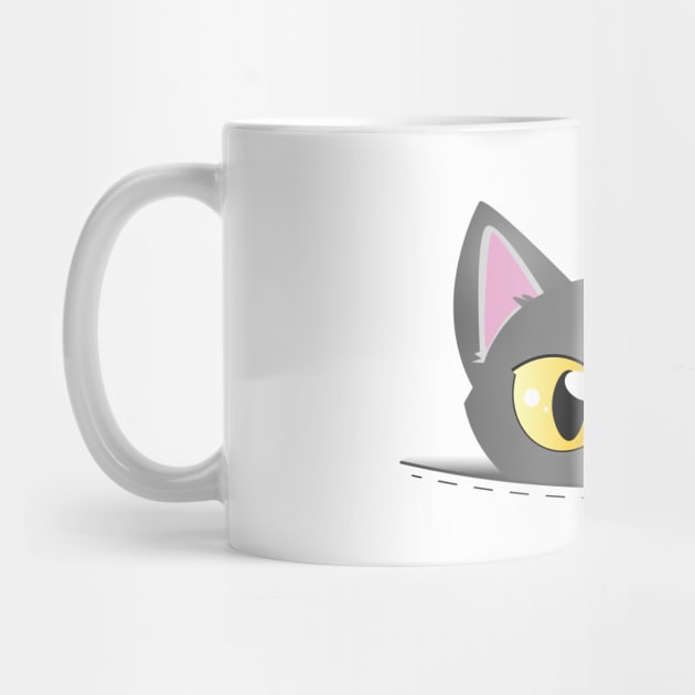 3D effect peeping cat from pocket - Pop up from pouch chibi pet, animal lover gift by DeMonica